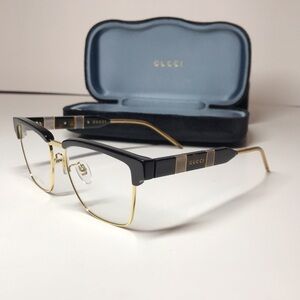 New Authentic Gucci Demo Square Men's Eyeglasses GG0605O 001 52.